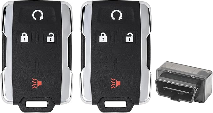 Vurkcy Key Fob Replacement for 2014-2020 Chevrolet Silverado & GMC Sierra/ 15-21 Chevy Colorado &GMC Canyon Car Keyless Entry Remote Control, M3N-32337100, 4 Btn, 2Pcs