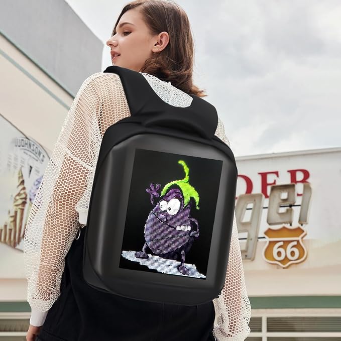 LED Backpack,16 Inch Programmable Screen Laptop Backpack | App Control,Waterproof led bag, Travel, Cycling,Motorcycle Backpack,Venues support,Hit The Street