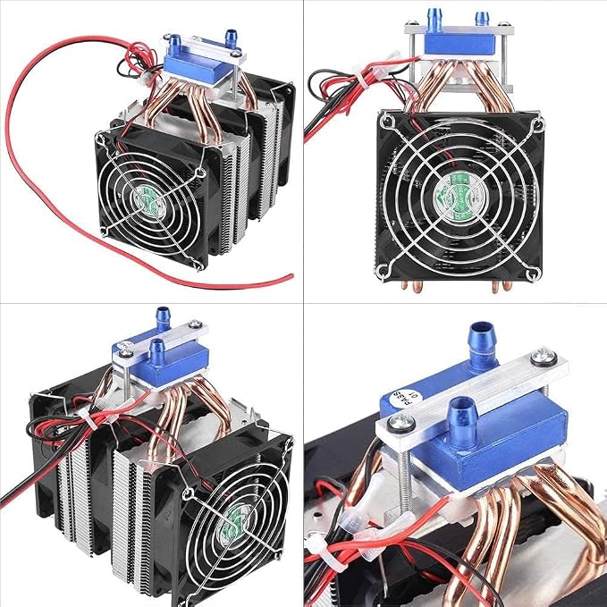 Thermoelectric Cooler, DC 12V Thermoelectric Cooler Peltier System Semiconductor Refrigeration Water Chiller Cooling Device for Fish (180W)