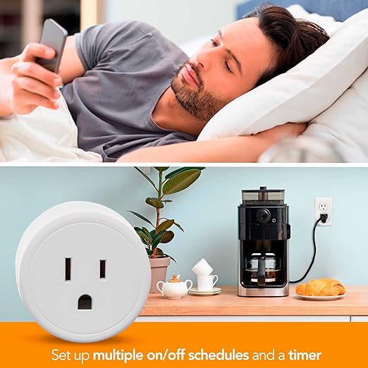 Lloyd's WiFi Smart Plug, Compatible with Alexa and Google Home, Set Timers and Schedules from App, No Hub Required, for 2.4 GHz Networks (4-Pack)