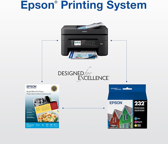 Epson 232 Claria Ink Standard Capacity Color Combo Pack (T232520-S) Works with Workforce WF-2930 ,2950 and Expression XP-4200, 4205