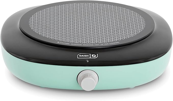 Dash Pyroceram Glass Burner - Designed for Multi-Function Cooking - Lightweight Device with Durable Pyroceram Glass - Quick Infrared Heating System & Five-Temperature Settings - Aqua