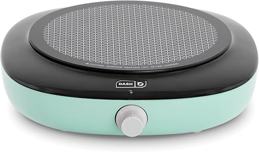 Dash Pyroceram Glass Burner - Designed for Multi-Function Cooking - Lightweight Device with Durable Pyroceram Glass - Quick Infrared Heating System & Five-Temperature Settings - Aqua