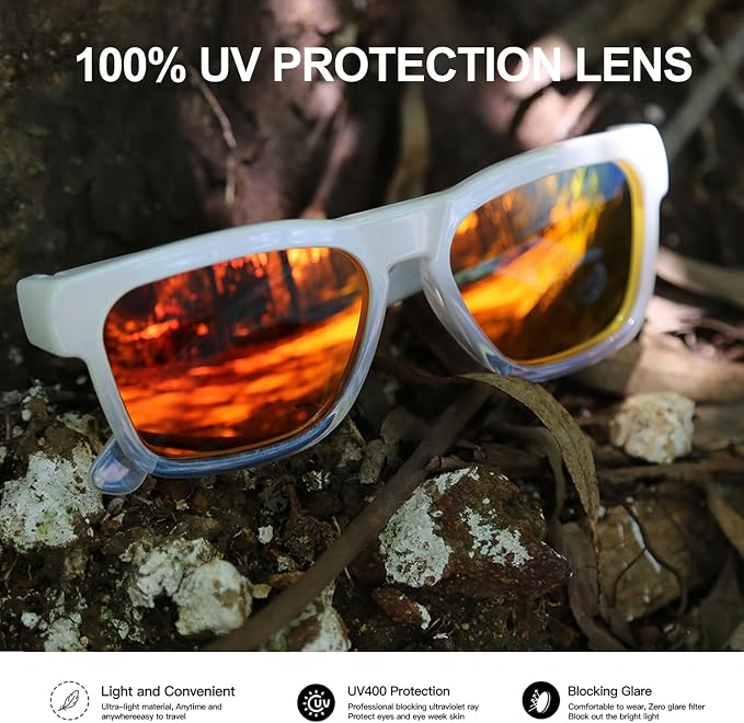 OhO sunshine Bluetooth Audio Sunglasses, Lightweight Open Ear Sport Glasses, 10H Playtime,Water Resistant with Voice Control