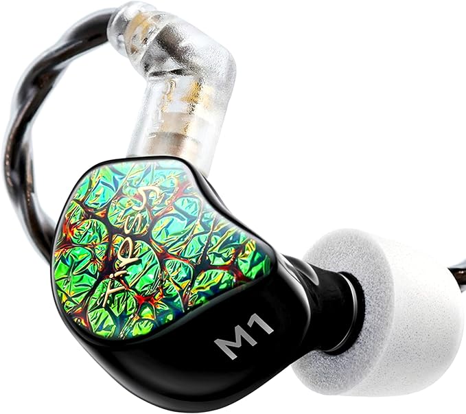 Tipsy M1 IEM, Bamboo Fiber Diaphragm in-Ear Monitor, Warm, Lively Bass & Vocals, 36dB Noise Isolation, Resin Shell, Detachable 0.78mm 2‑Pin Cable (No Mic, Green)