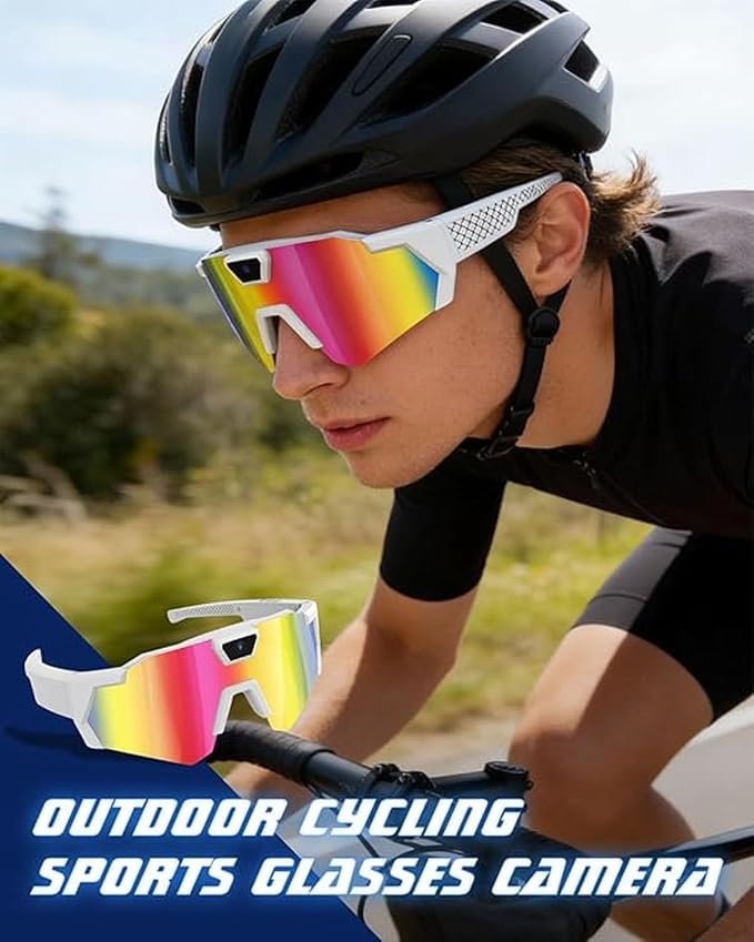 POV Glasses 4K Baseball Sunglasses Camera Smart Men Women Video Action 2026 Upgrade Eyeglasses Running Style Meets Function Sports Cycling Hiking HD (Blue)