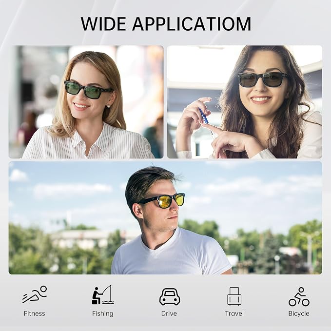 HIBLOKS 2Pcs Polarized Clip for Ray-Ban Meta Wayfarer RW4006 & Gen 2 RW4012 Regular (50-22), Shiny Black Frame Discoloration Clip for RayBan Meta Gen 2, (Black+Green)