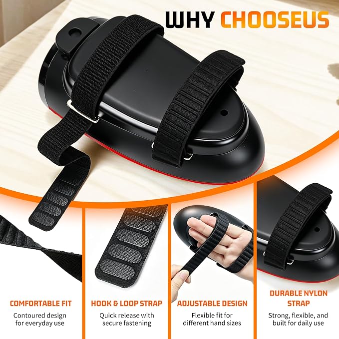 Professional Barber Handheld Massager, Cordless Vibration Massage Tool with 5 Speeds & 5 Modes, Wearable Palm Strap Design for Neck, Shoulders, Arms, Legs, 2600mAh Type-C Rechargeable, Red