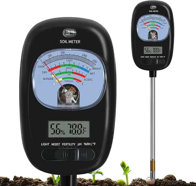 7-in-one Soil Test Kit, Soil Moisture Meter/PH Meter/Sunlight Intensity/Fertility Soil Tester, LCD Display Air & Soil Hygrometer Temperature for Hous Plants Garden, Farm, Lawn Care Moisture Meter | Soil Moisture Meter/PH Meter/Sunlight Intensity/Fertil...