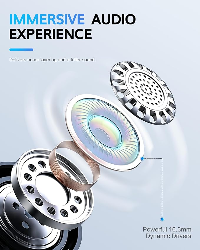 Ultra Open Ear Earbuds with Hooks 2026 Earbuds Wireless Bluetooth 6.1 Comfortable Bone Conduction Headphones 90H Playtime Audifonos Inalambricos for Running Workout Cycling (Black)