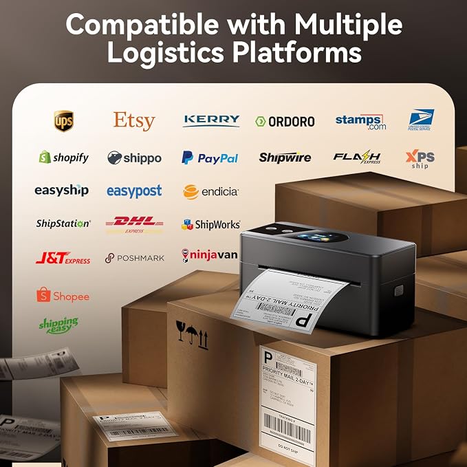 Phomemo PM64Air AirPrint Thermal Label Printer with Touch Screen, Wireless Wi-Fi Shipping Label Printer for Small Business, Thermal Printer Compatible with iOS, Android, Windows, Mac, Amazon, Shopify