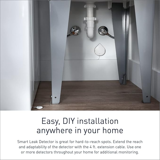 Moen Flo Smart Water Leak Detector, Drip or Flood Sensor Alarm for Home, 2-Pack, White, 920-004