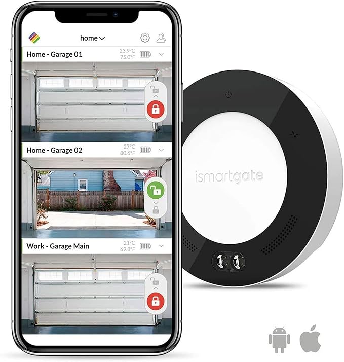 ismartgate PRO Smart Garage Door Opener Remote. Compatible Apple Homekit, Amazon Alexa, Google Assistant, IFTTT, Samsung SmartThings. Compatible with All Garage Openers. Wireless Sensor Included.