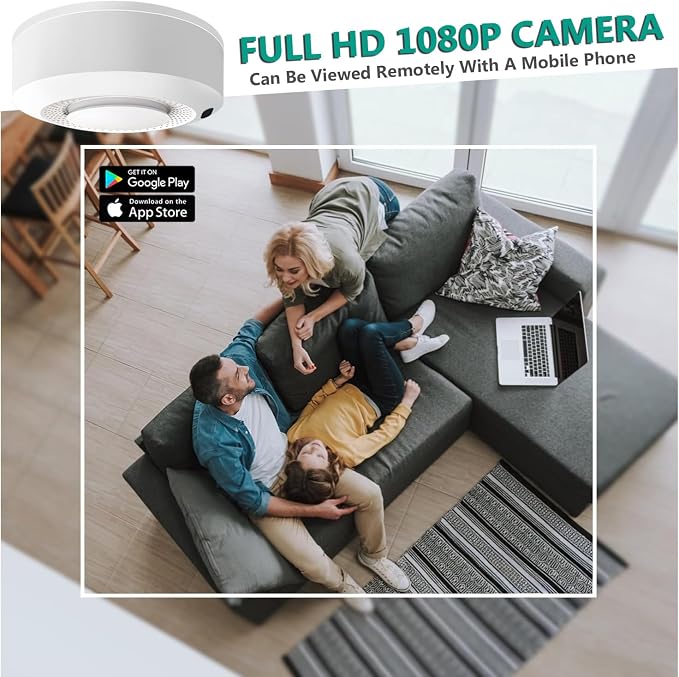 WiFi Hidden Camera, Magnetic 360° Rotatable Indoor Security Cam | 5000mAh Large Built-in Battery,Magnetic Mount 360° Manually Rotatable Lens,1080P Clear Recording，Video Only