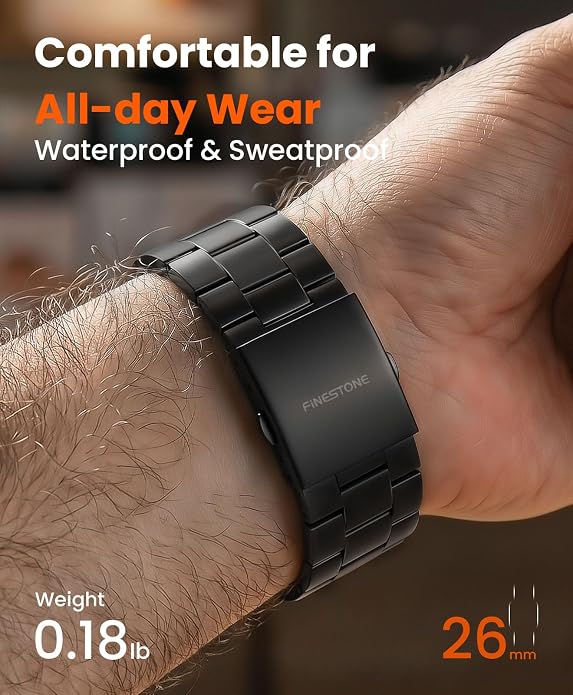 Titanium Watch Band Compatible with Apple Watch Ultra 3 & Ultra 2 1 49mm - 26mm Wide-Body Metal Apple Watch Ultra Band with Scratch Resistant DLC Coating for men - CRNS01 Business Series