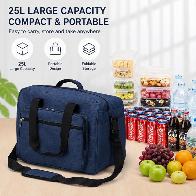 Electric Cooler for Car, Portable 25L Electric Cooler Outdoor Heating Food Warmer Bag Car Cooler Bag Soft Cooling for Camping Beach Travel Car, Car Cooler Plug in