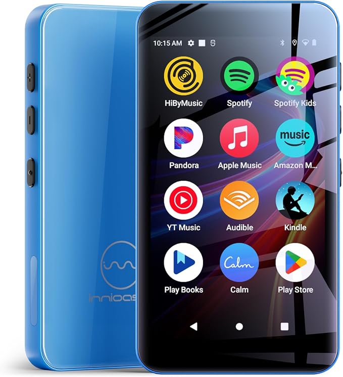 innioasis G5 MP3 Player with Bluetooth and WiFi, 160GB Player with Spotify, Spotify Kids, Pandora, Play Store, Parental Manager App, Calm, 4" HD Full Touch Screen MP4 Music Player for Kids (Blue)