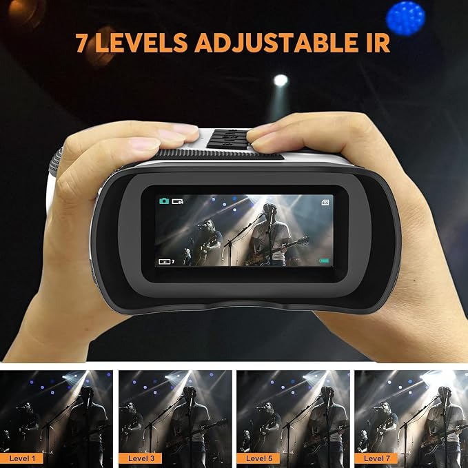 WOSPORTS 4K Night Vision Goggles – up to 80X Total Magnification, 10X Optical + 8X Digital Zoom, 1315FT Vision Range, 5000mAh Rechargeable Battery, Gifts for Men