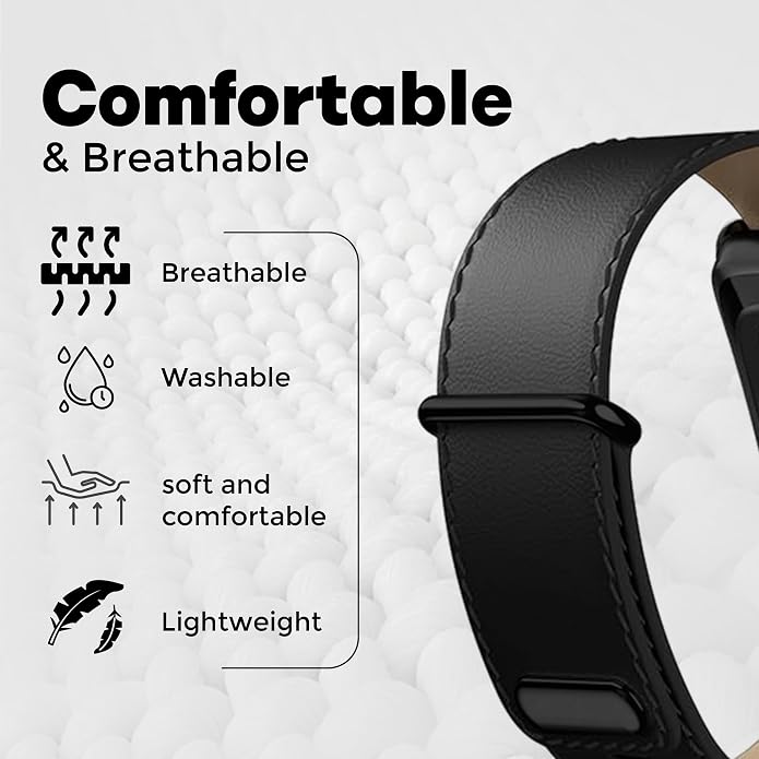 DADO Luxe Tapered Leather Replacement Band Compatible with WHOOP 5.0, One, Peak, and Life Fitness Tracker – Durable & Comfortable | Not for Whoop Gen 4