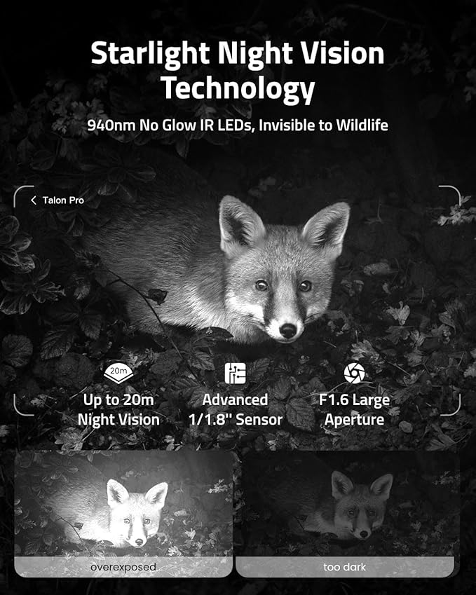 True 4K 4G LTE Cellular Hunting Camera Outdoor +Battery Pack+6W Solar Panel, 0.2s Trigger Speed, Game or Trail Camera with GPS, Non-Glow IR, SIM Card, Motion Capture, Talon Pro+BP-10+SP-10