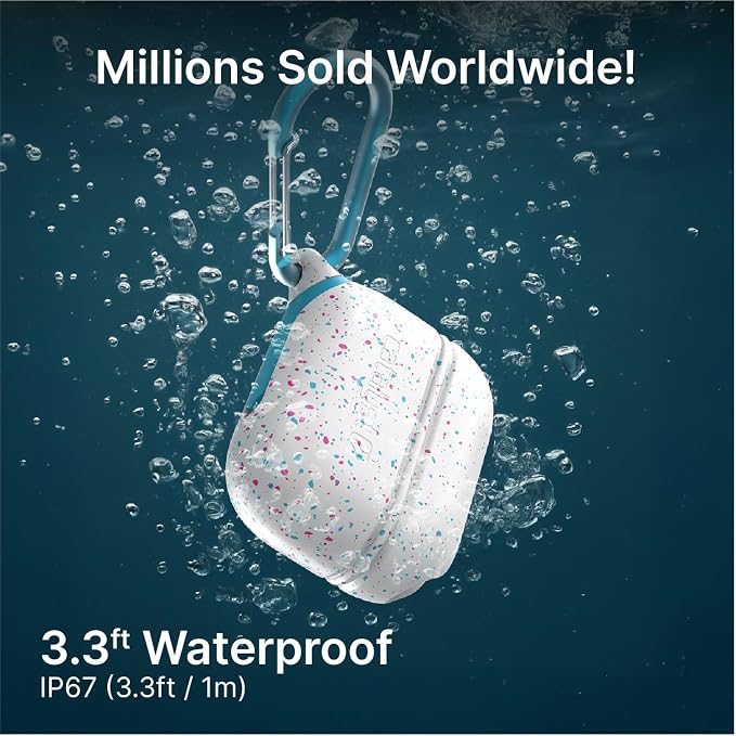 Catalyst Case for AirPods Pro 3, Waterproof IP67 & Drop-Proof Silicone Case Cover for Apple Airpod Pro 3, Wireless Charging Compatible, One-Piece Design with Carabiner for Active Lifestyles