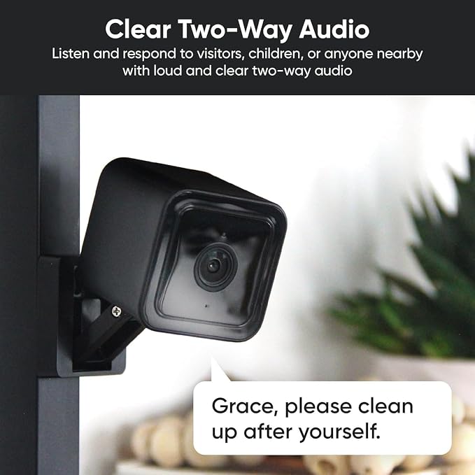 Cam v3 2 Pack, 1080p Plug-in Smart Security Camera, Color Night Vision, Motion Detection, 2-Way Audio, Compatible with Alexa, Google Assistant, Cloud & SD Card Storage, Indoor/Outdoor, Wired, Black