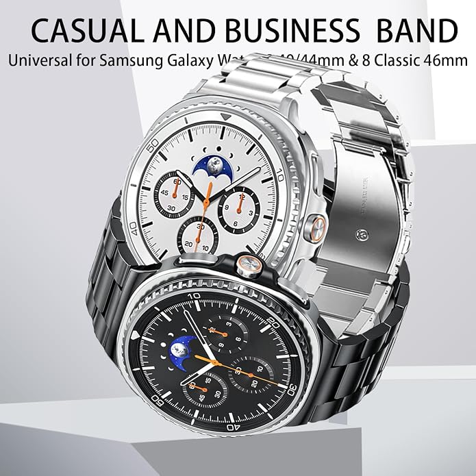GOLDTOLUCK No Gap Stainless Steel Band Compatible with Samsung Galaxy Watch 8 7 6 5 4 Classic FE Pro Ultra 40mm 44mm 46mm 43mm 47mm 45mm 42mm Replacement Men Women Milanese Metal Elegant Casual