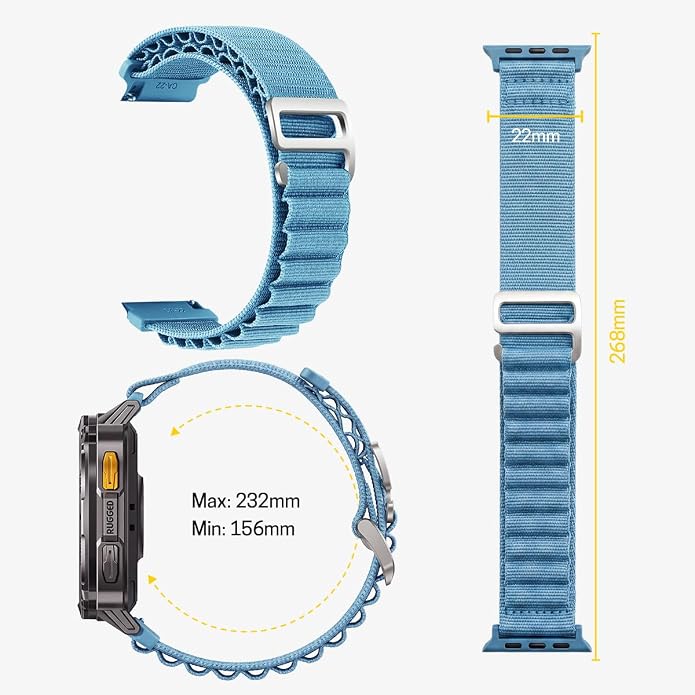 CARBINOX Band Durable 22mm Compatible Smartwatches Adjustable, Secure Fit