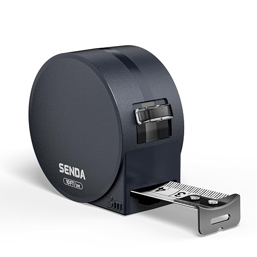SENDA Tape Measure 10FT/3M, Compact Small Measuring Tape, Black and White Faceted Ruler Tape, Easy-to-Read Metric/Inch Measurements for Home, Office & DIY Crafts Use(10Ft)