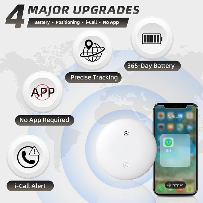 2-Pack Bluetooth Item Finder | Keys Luggage Wallet Locator for iOS & Android | No GPS, Shows Last Known Location | No Monthly Fee | IP67 Waterproof | 1-Year Battery (Black)