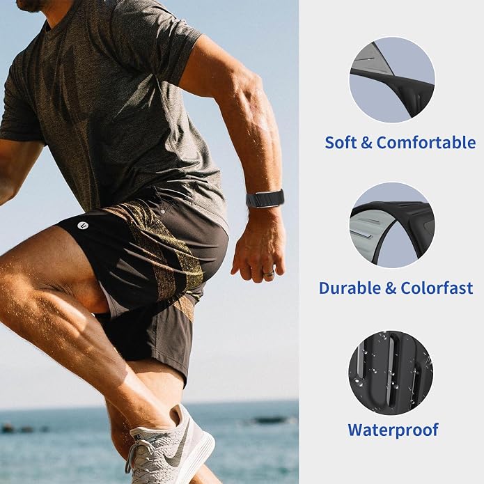 3 Pack Silicone SportFlex Bands Compatible with WHOOP 5.0/MG Band for Men Women - Soft, Breathable & Comfortable, Adjustable Waterproof Replacement Wristbands Straps- Not Compatible with Gen 4