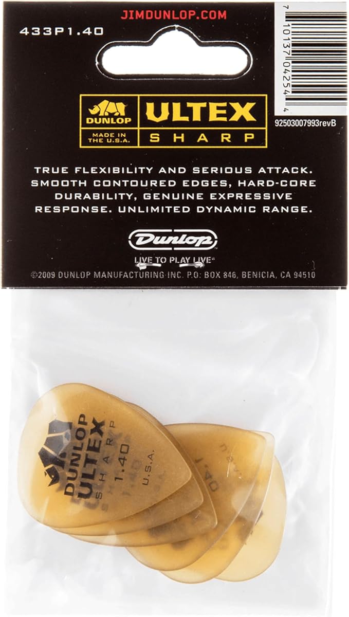 Jim Dunlop Ultex® Sharp Pick 1.4MM - 6 Pack