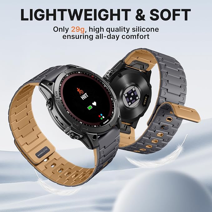 Bandletic Magnetic Bands Compatible with Garmin Fenix 5 6 7 Watch Band - 22mm Easy-Fit Durable Breathable Replacement Strap for Fenix 8 47mm/7 6 Pro/5 Plus/Forerunner 965/945/Approach S62/Instinct32