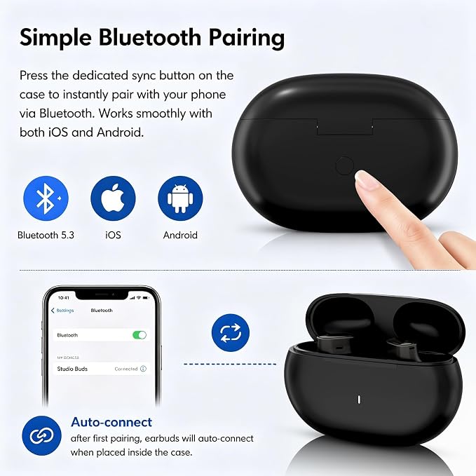 Charging Case for Beats Studio Buds/Buds+ with Bluetooth Pairing Button，Replacement Case for Beats Studio + with USB-C Port, Earbuds Charger Dock (No Earbuds Included)
