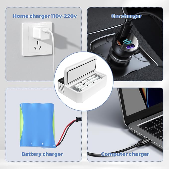 Portable Insulin Cooler Travel Case TSA Approved, Mini Insulin Fridge Box, Portable Insulin Refrigerator, Diabetic Insulin Cooler, Temperature Control LED Display, Rechargeable Battery