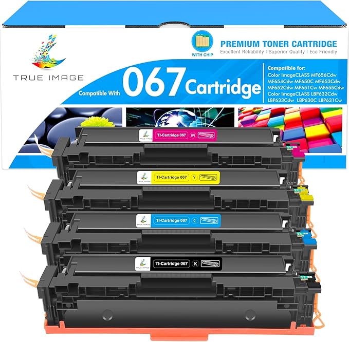 067 Toner Cartridge Set 067H MF656Cdw MF654Cdw MF650C Compatible for Canon 067 Color ImageCLASS LBP632Cdw LBP633Cdw MF653Cdw MF652Cdw MF651Cw LBP630C LBP631Cw MF655Cdw Printer High Yield Ink 4 Pack
