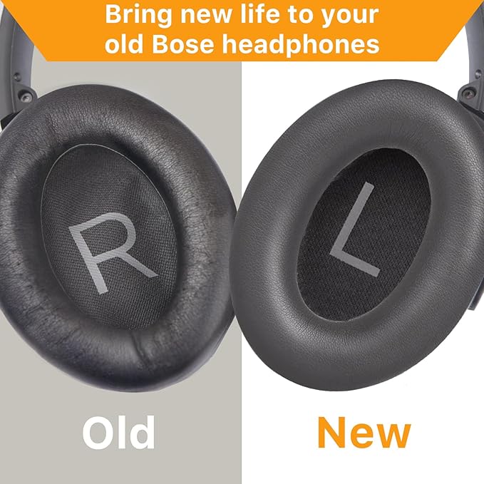 Replacement Ear Pads for Bose QuietComfort 45 (QC45)/QuietComfort SE (QC SE)/New QuietComfort Wireless Over Ear Headphones, Earpads Cushions with Softer Leather and Thicker Memory Foam