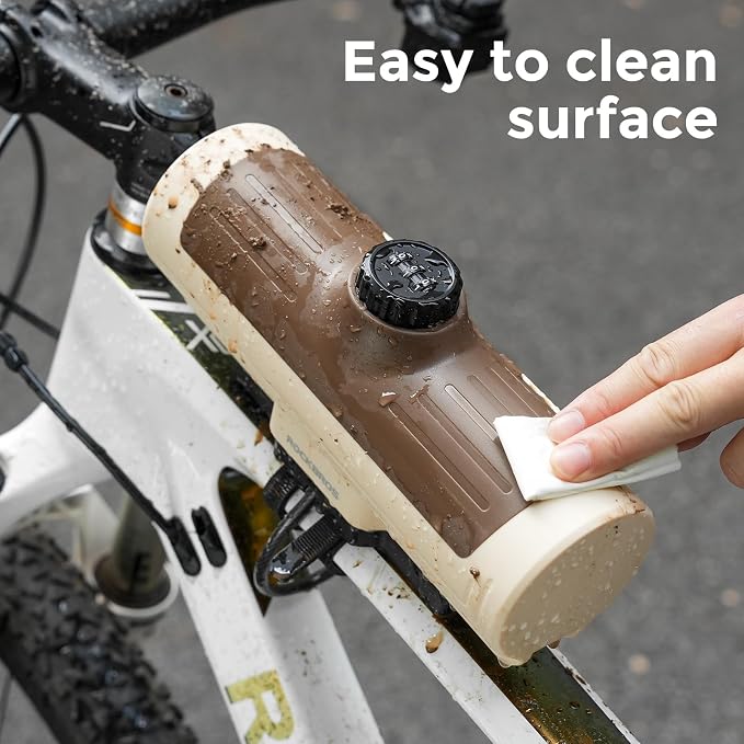 ROCKBROS Secure Bike/Scooter Frame Bag Password Storage Box Plastic Hard Shell Key Anti-Theft Steel Cable/Screws Installation Firm Fixed Equipment, Universal for Gravel MTB Road Racing Cycling