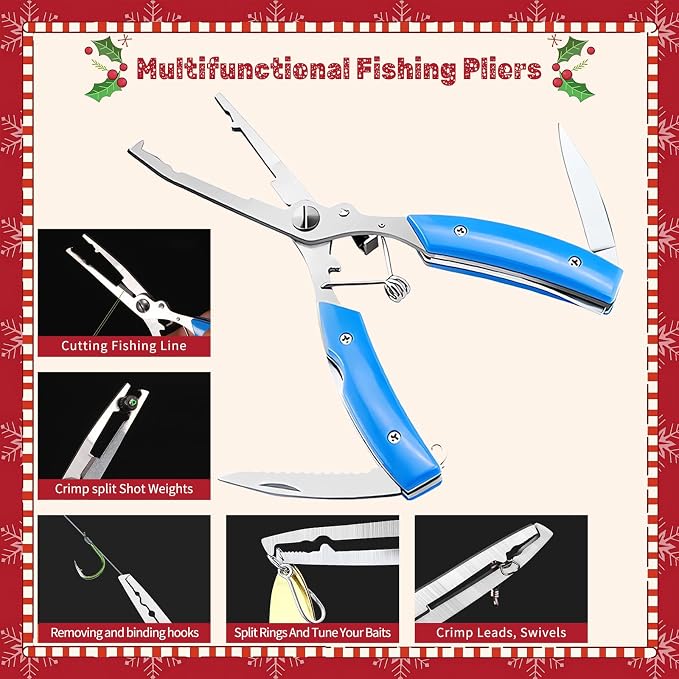 XBLACK Fishing Tool Kit Fishing Pliers Fish Gripper Fishing Scale Fish Grip Tools Set Saltwater Resistant Fishing Gear