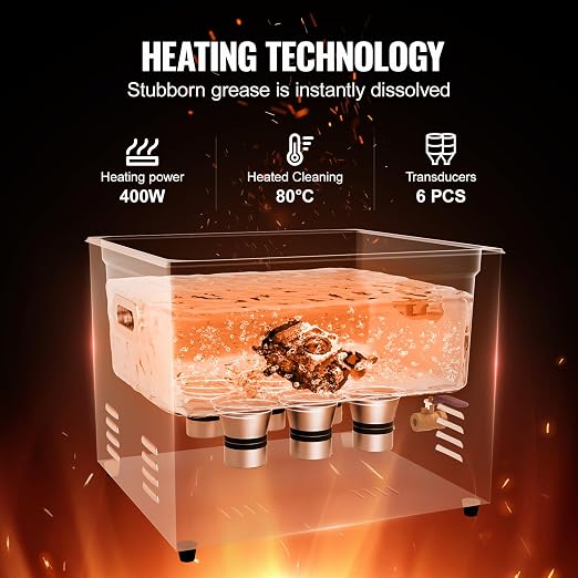 VEVOR Ultrasonic Cleaning, 15L Professional 360W Cleaning Machine with Timer & Heater, 40kHz Digital Ultrasonic Parts Cleaner with Basket for Watch Glasses Jewelry Retainer Industrial Parts Tools