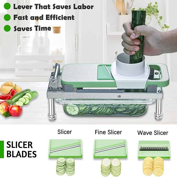 Vegetable Chopper, Veggie Chopper With 10 Blades, Onion Cutter with Container, Pro All-in-1 Food Dicer (10 Blades)