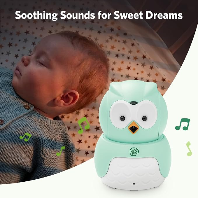 LeapFrog LeapView Twoo Video Baby Monitor (Non-WiFi), 5-Inch Screen, 360° Coverage Owl Camera | 31-Hr Battery, 1,000ft Range, Secure FHSS, VOX, Two-Way Talk, Temperature | Blue