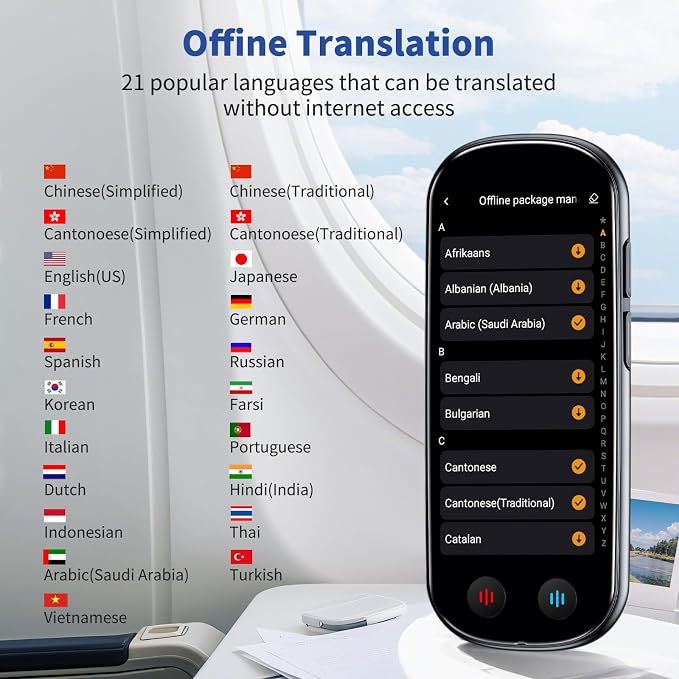 Language Translator Device No WiFi Needed, Upgraded ChatGPT Ai Translator, 150+ Languages Instant Two Way Translator Device, Offline/Recording/Photo/Voice Translation Real Time for Business Learning