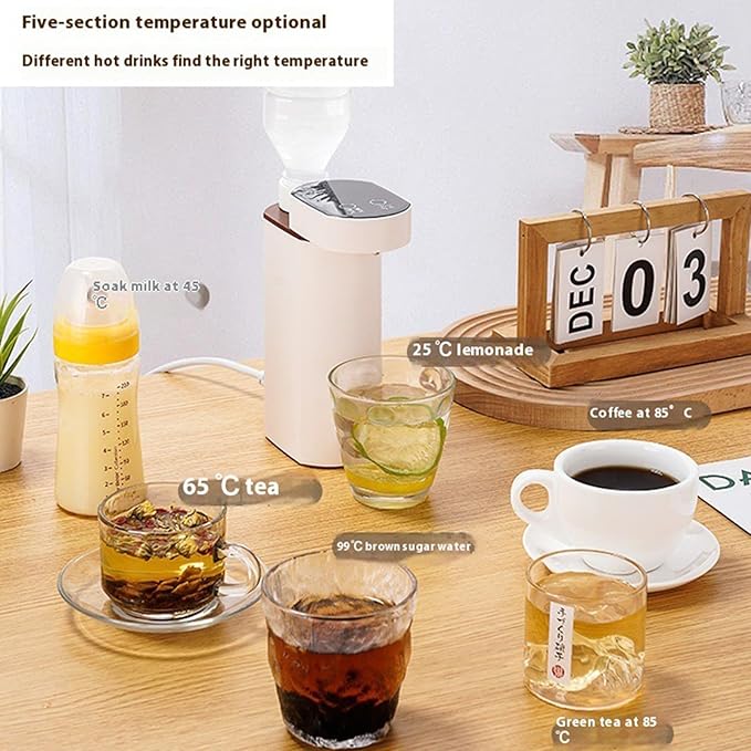 Instant Hot Water Dispenser Mini Portable Water Heater 2000W 3 Seconds Fast Heating Milk Tea Coffee 5 temperatures for Home Kitchen Hotel Office Camping Travel Hiking