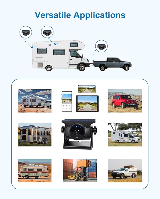 1080P Magnetic Wireless Backup Camera, 365 Days Standby Rechargeable Battery, Waterproof Rear/Front View Camera for Hitching Boat Trailer Horse Pickup RV Car for iPhone iPad Android