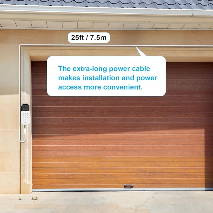 25ft Power Adapter Kit for myQ Smart Garage Video Keypad,Angle Adjustable(40 to 140) Degree Mounting Bracket for myQ, (2-in-1) Mount and Power Cable,Easy to Install