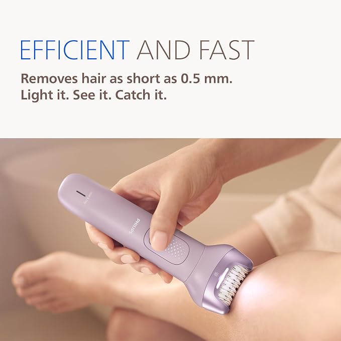 Philips Epilator Series 9000 - Cordless Wet and Dry Electric Epilator, Hair Removal for Legs, Body and Bikini, with ProGuide, 9 Accessories Including Pedicure Head, 60 min. Runtime, Model BRE728/00