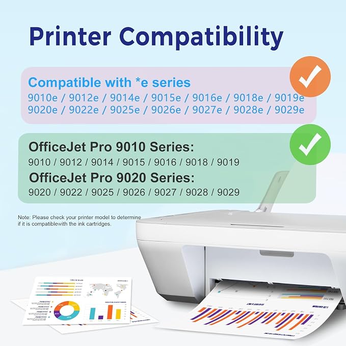962XL 962 Ink Cartridges Replacement for HP 962XL Ink Cartridges Combo Pack HP962 HP962XL Works with OfficeJet Pro 9010e 9010 9012e 9012 9014e 9015e 9015 9018e 9020e 9020 9022e 9025e 9028e Printer