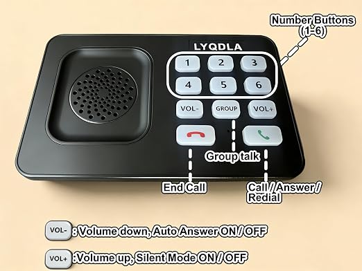 Intercoms Wireless for Home, Office, Elderly Care, Two-Way Wireless Intercom System, Clear Sound Intercom with 1400 Feet Range, Easy to Use, 8 Volume Adjustment, Auto-Answer, Silent Mode(2 pack,black)