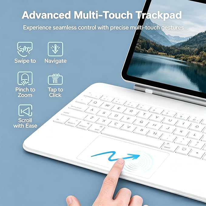 QUARK Magic Keyboard Case for iPad Pro 11-inch ((M5/M4, 2025/2024)), Keyboard Case for iPad Pro 11 with Multi-Touch Trackpad, Easy-Set Magnetic Stand, Backlit Keys, Dark Black